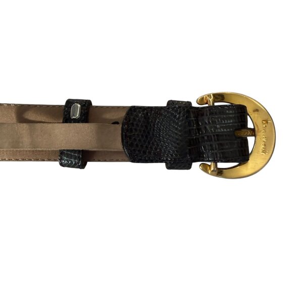 Donna Karan vintage brown genuine lizard adjustable belt women\'s size small main image 10